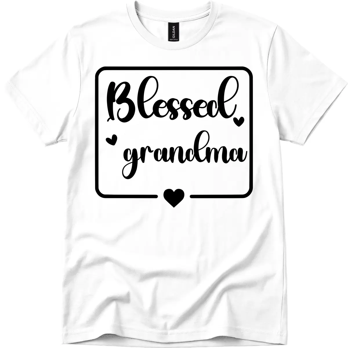 Blessed Grandma Script Design T-Shirt in White