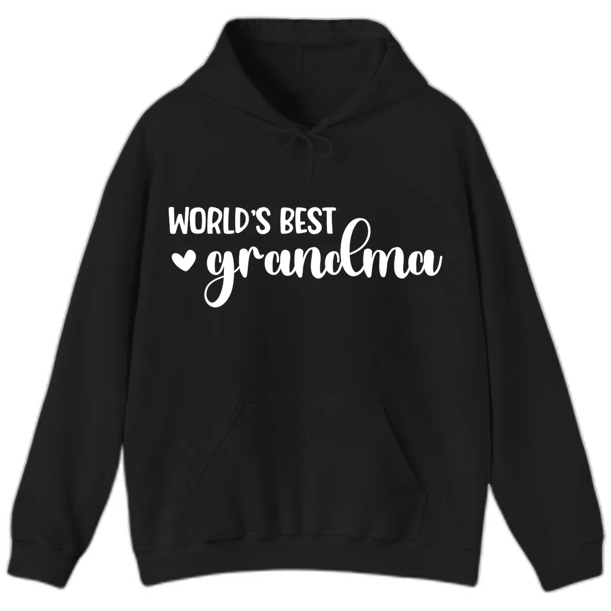World's Best Grandma Typography Hoodie in Black