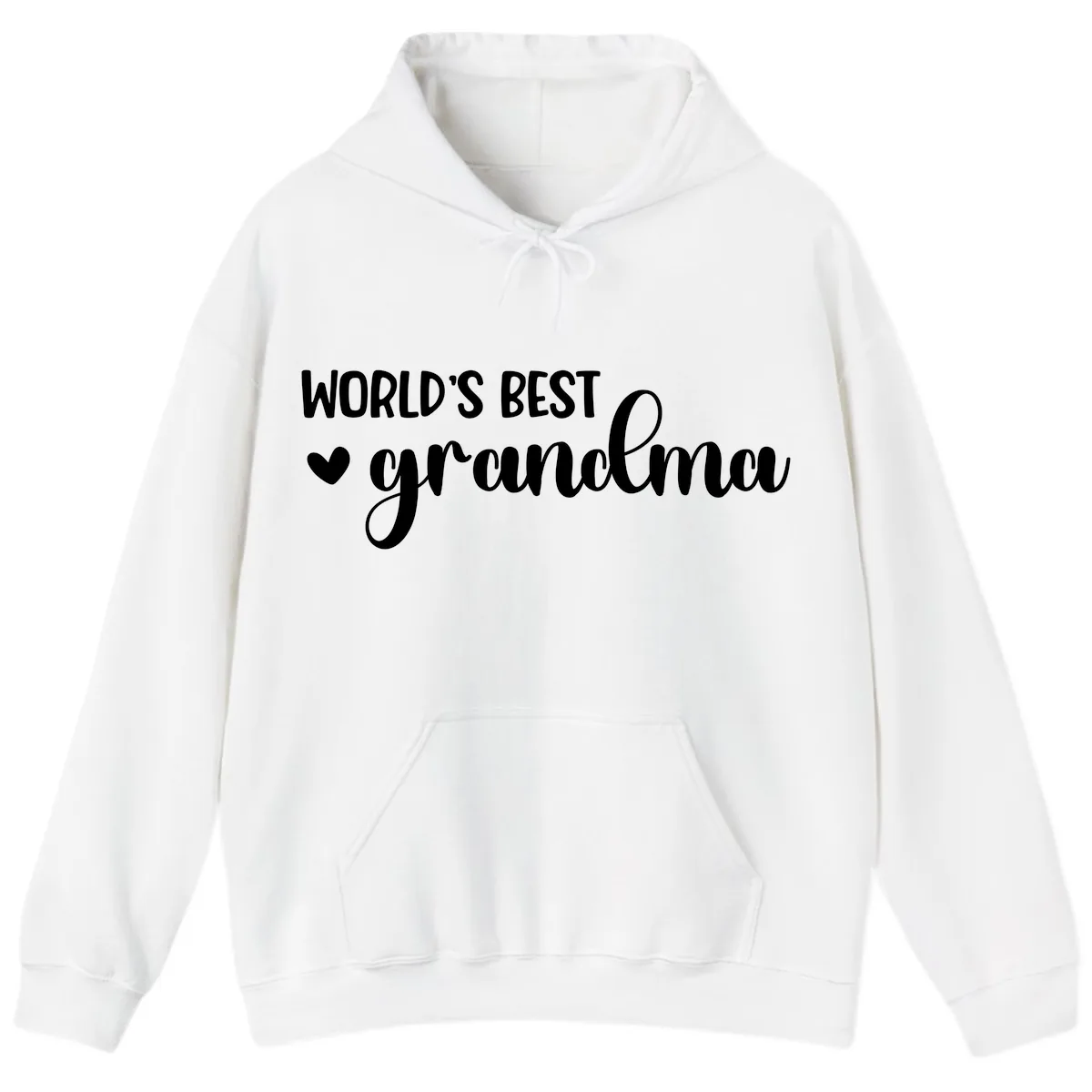 World's Best Grandma Typography Hoodie in White