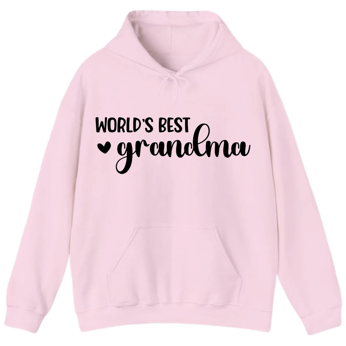 World's Best Grandma Typography Hoodie in Light Pink