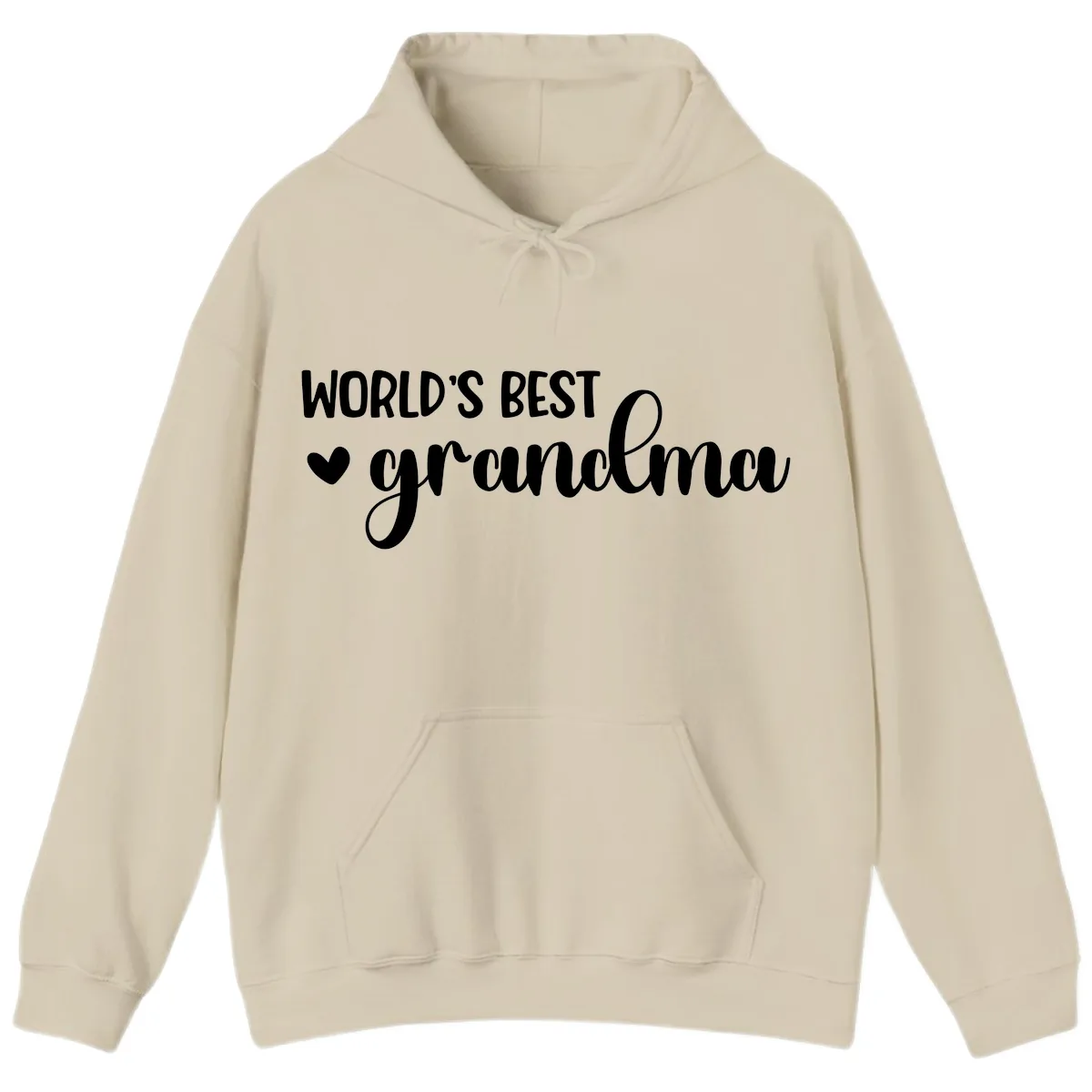 World's Best Grandma Typography Hoodie in Sand