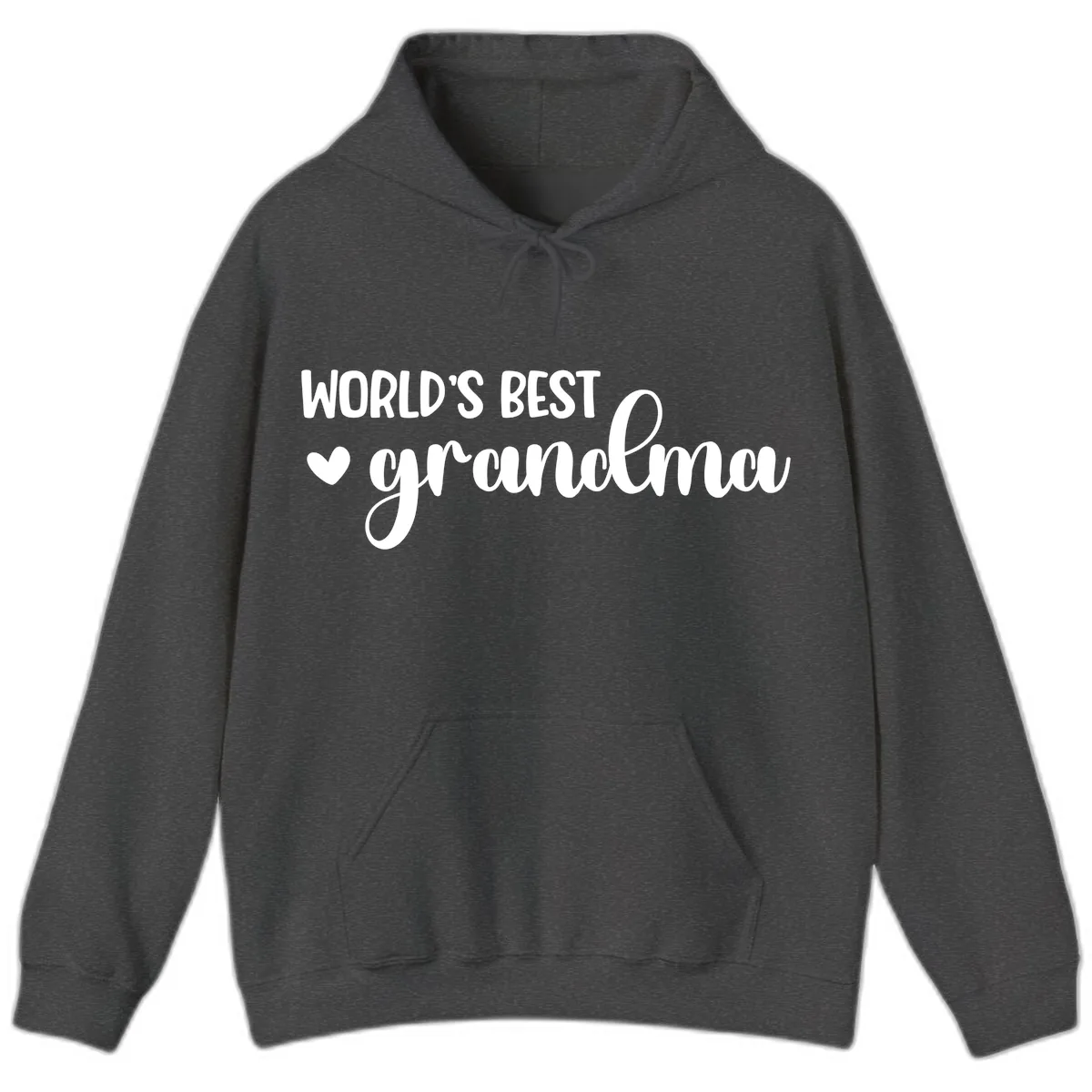 World's Best Grandma Typography Hoodie in Dark Heather