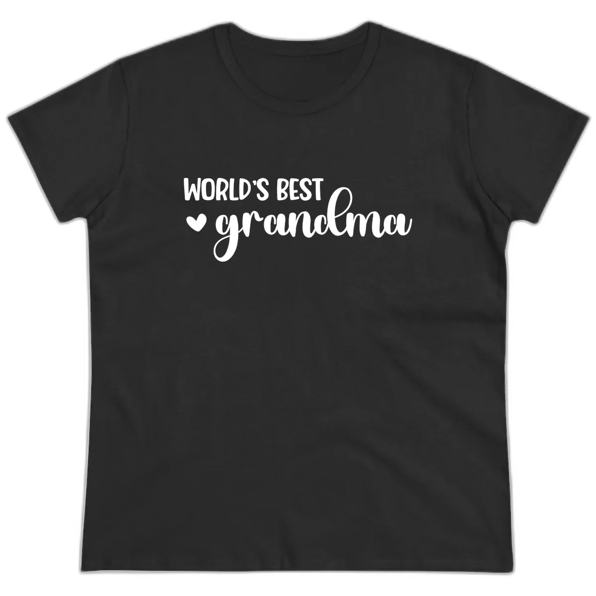 World's Best Grandma Typography Ladies Tee in Black