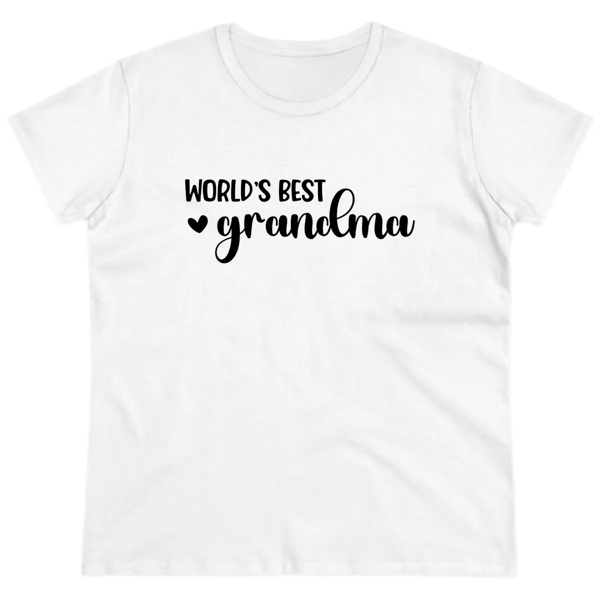 World's Best Grandma Typography Ladies Tee in White