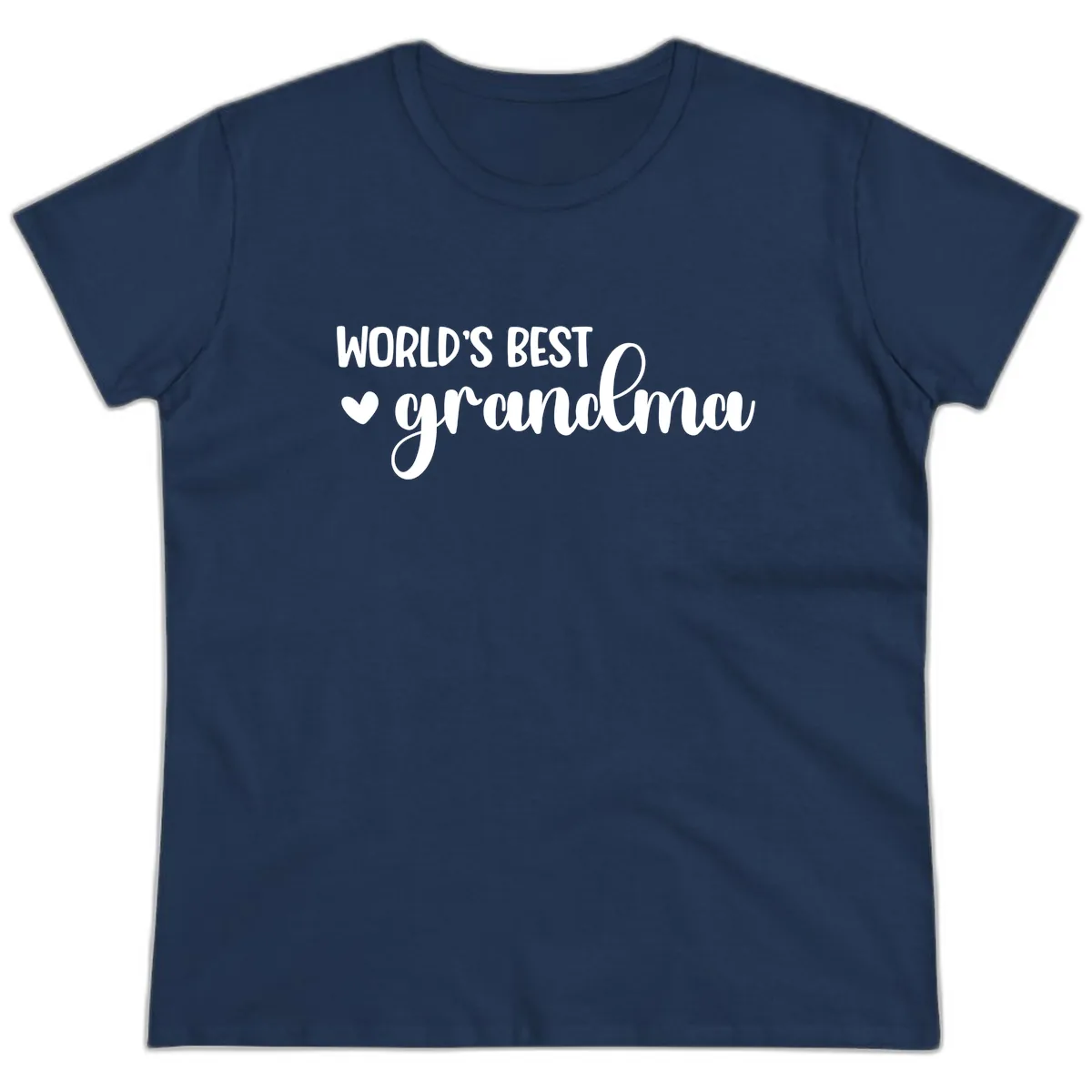 World's Best Grandma Typography Ladies Tee in Navy