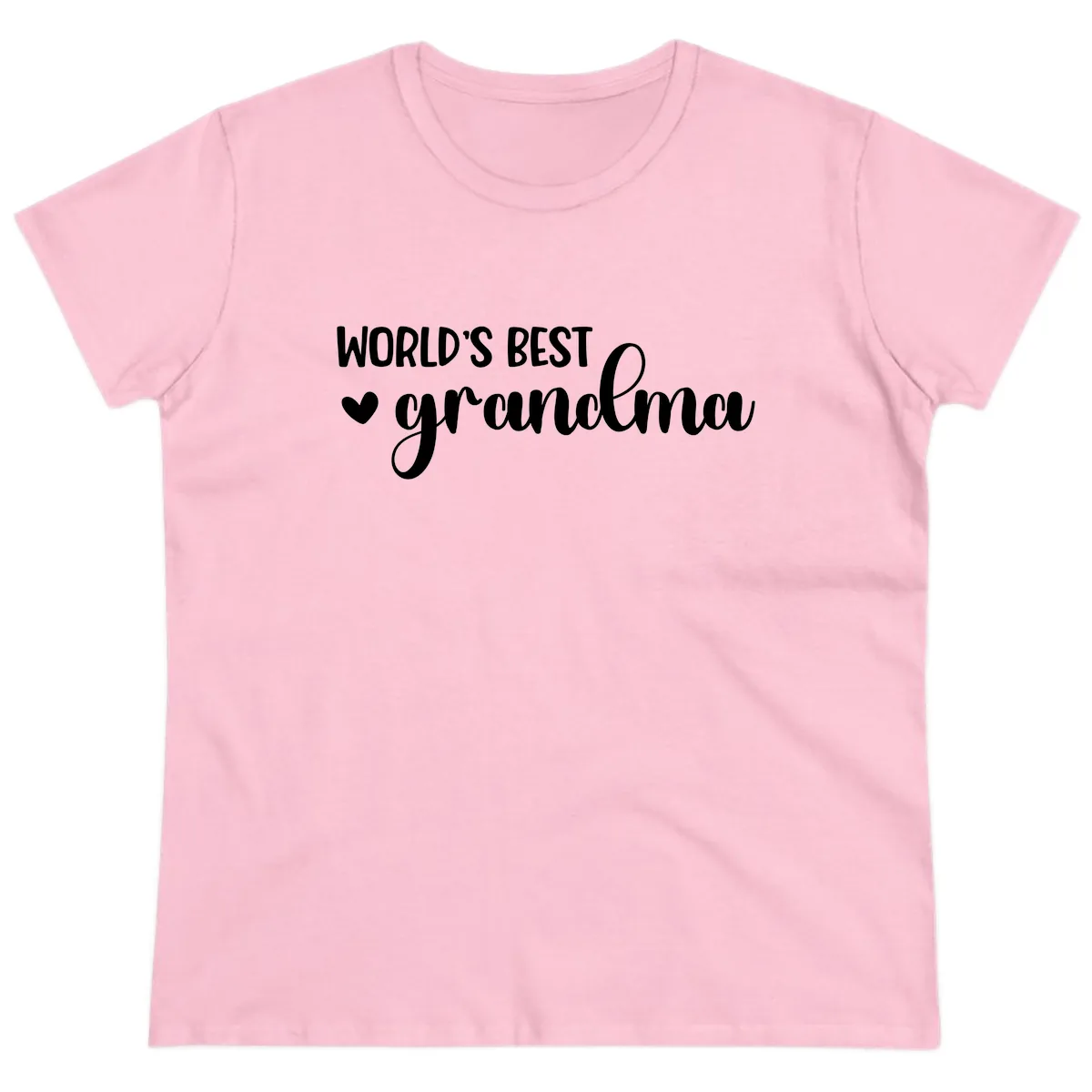 World's Best Grandma Typography Ladies Tee in Light Pink
