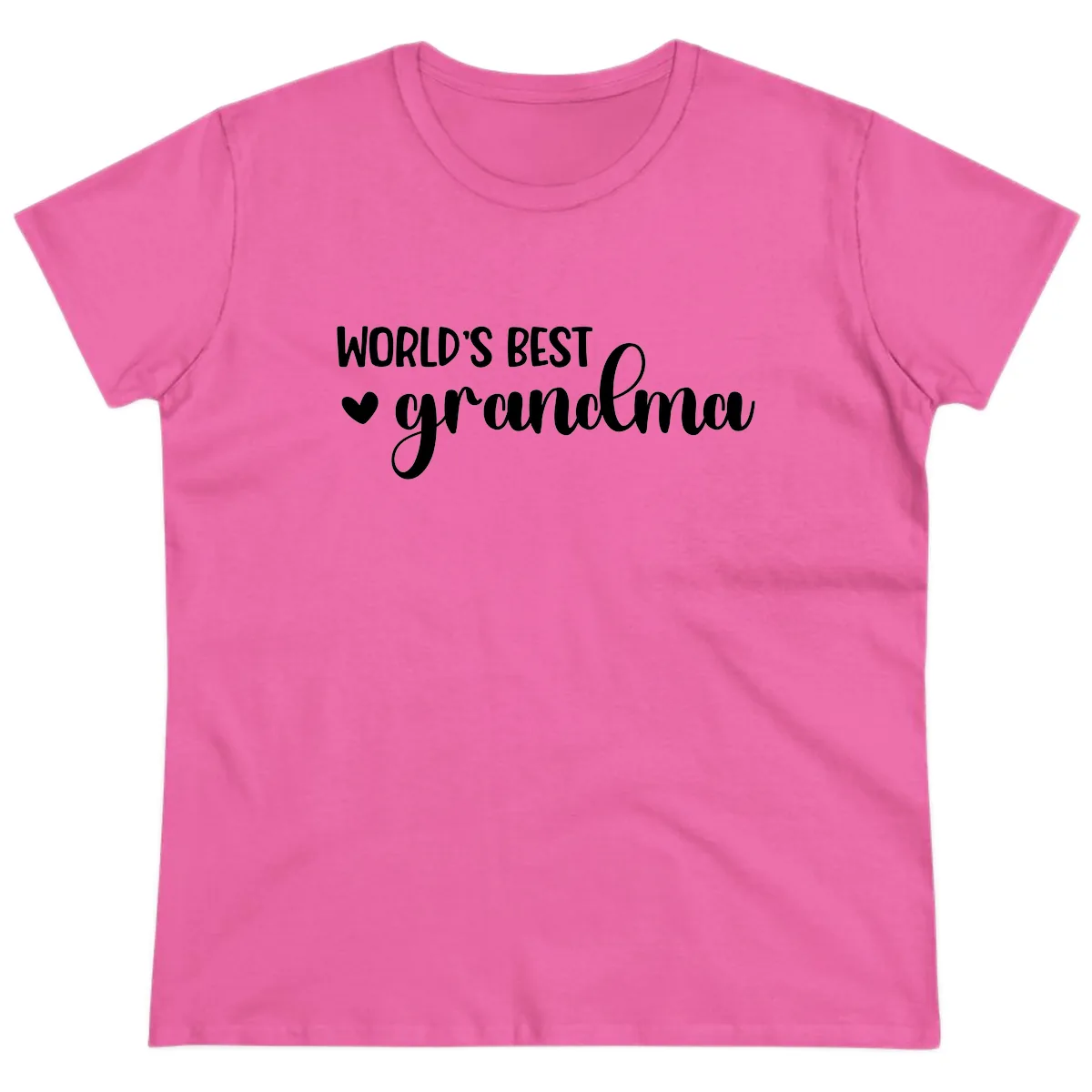 World's Best Grandma Typography Ladies Tee in Azalea