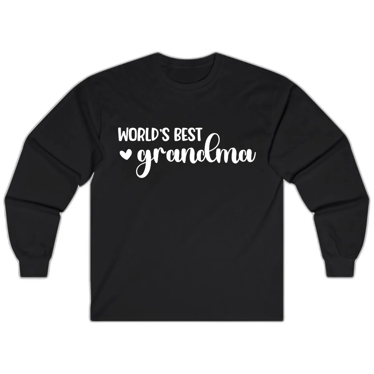 World's Best Grandma Typography Long Sleeve in Black