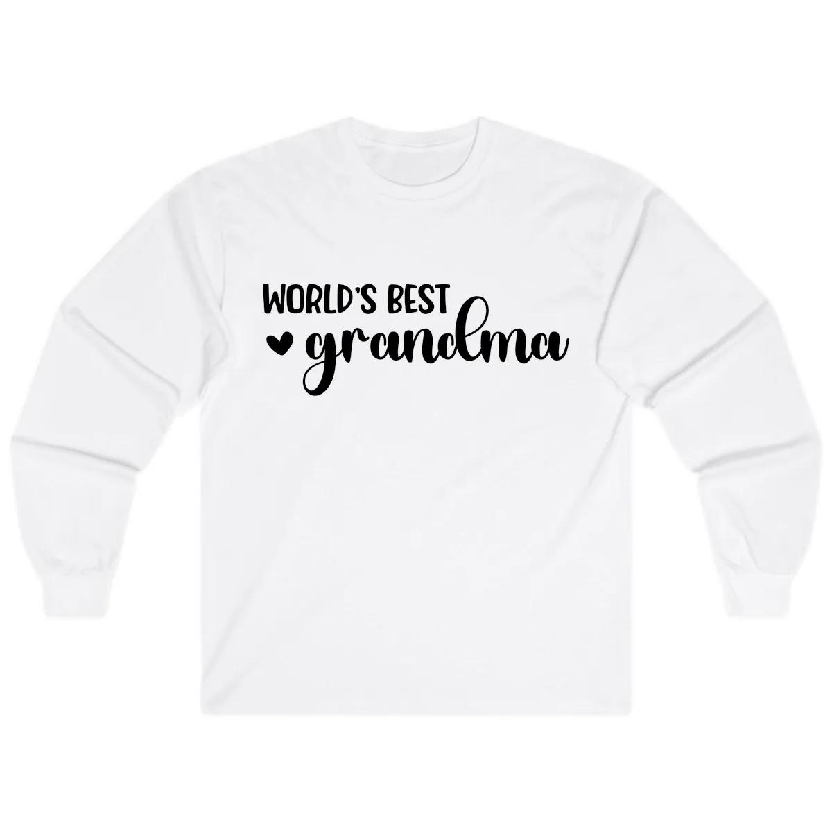 World's Best Grandma Typography Long Sleeve in White