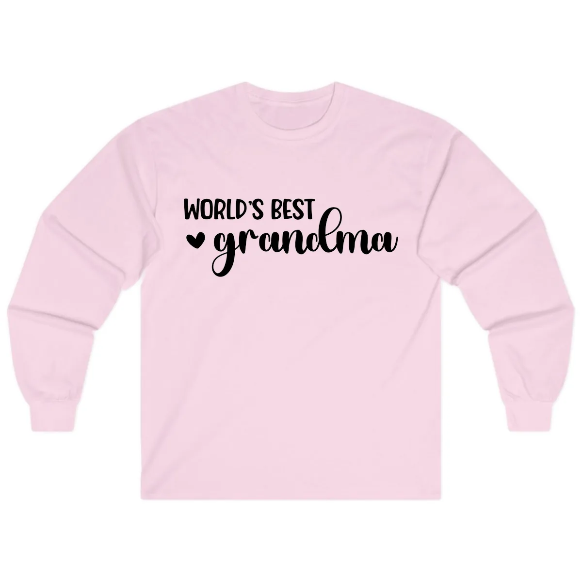 World's Best Grandma Typography Long Sleeve in Light Pink