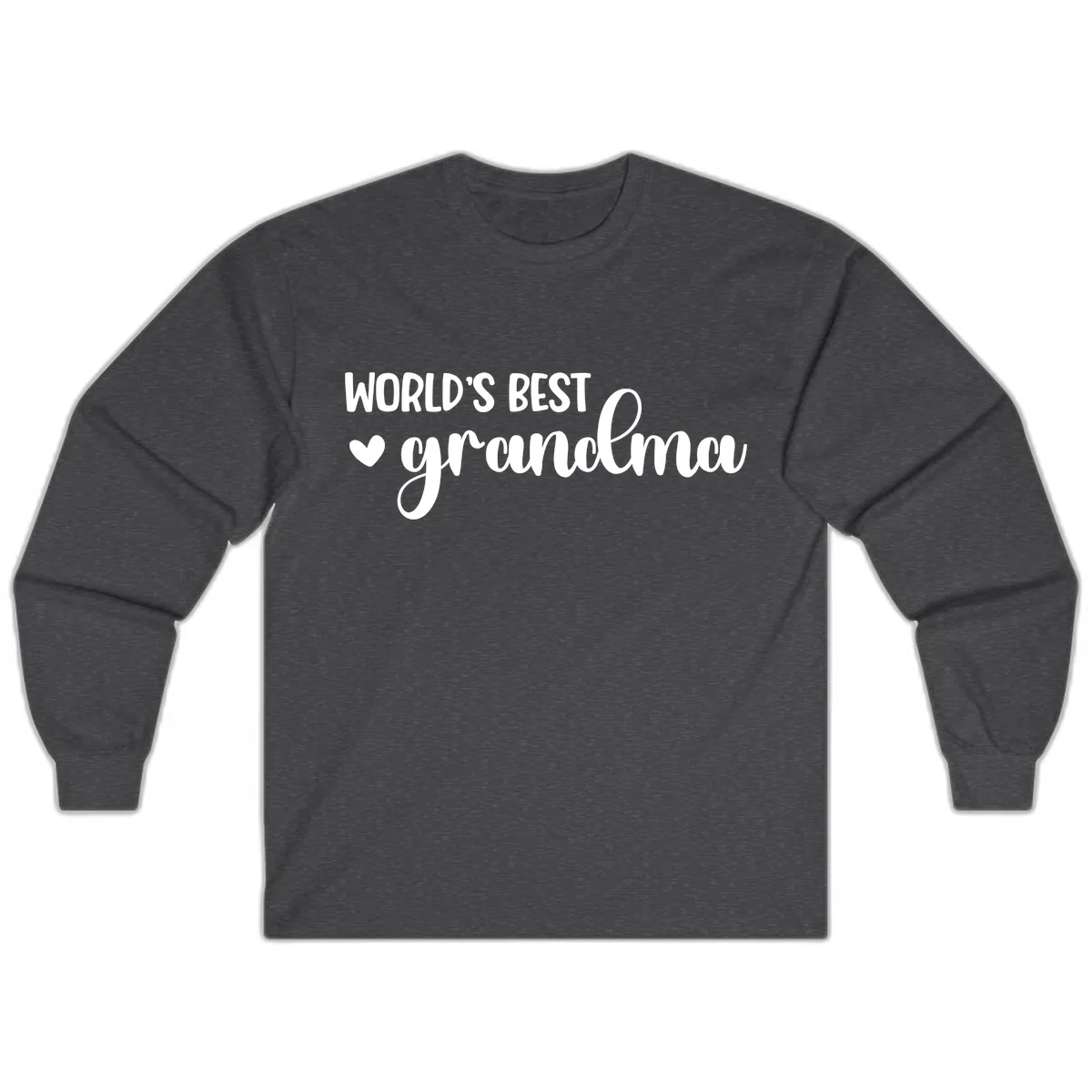 World's Best Grandma Typography Long Sleeve in Dark Heather
