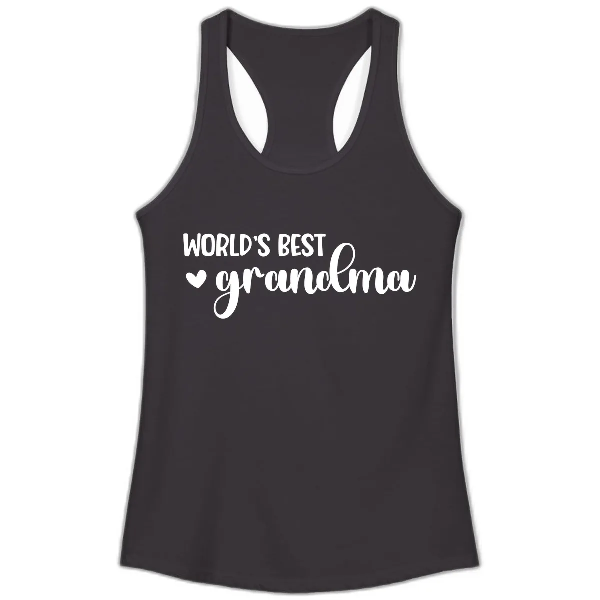 World's Best Grandma Typography Ladies Tank in Black