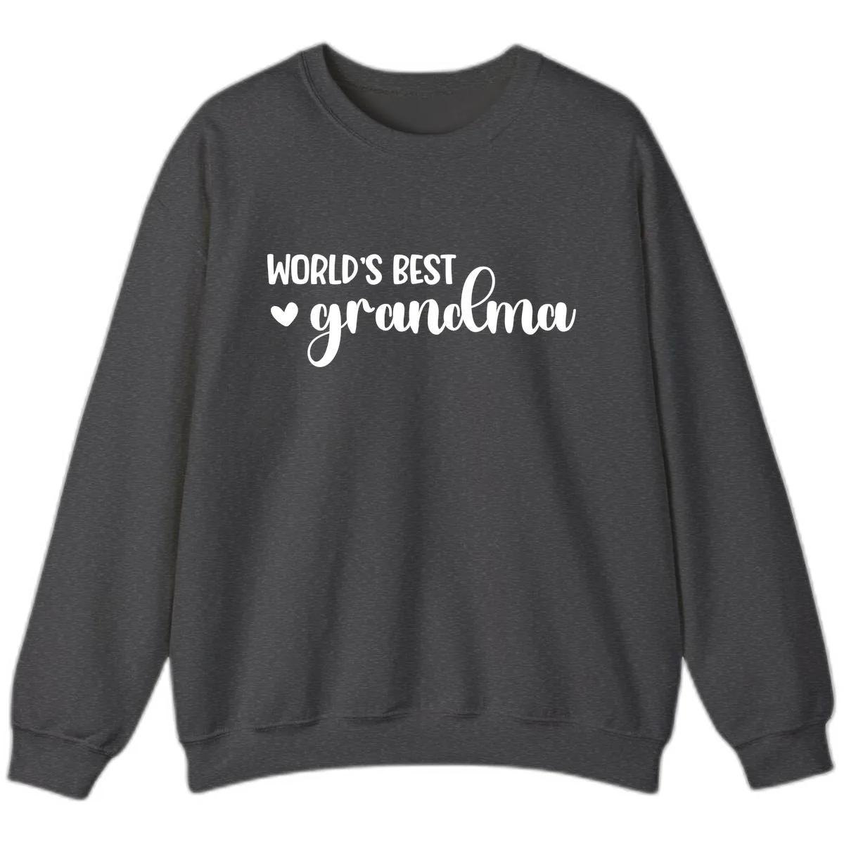 World's Best Grandma Typography Sweatshirt in Dark Heather