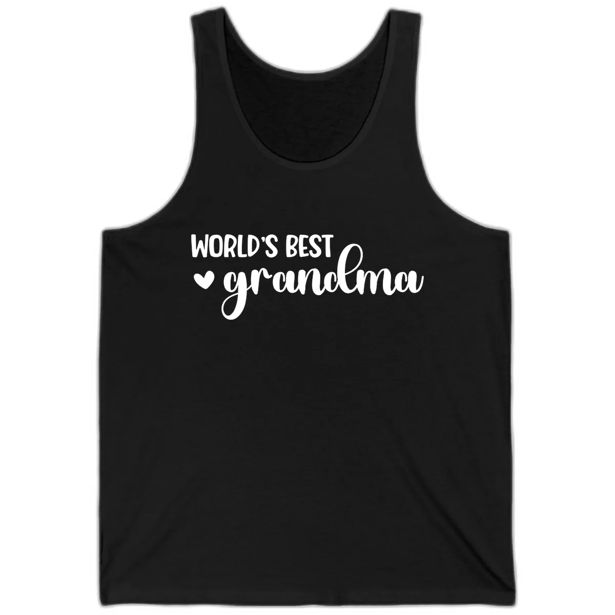 World's Best Grandma Typography Tank in Black