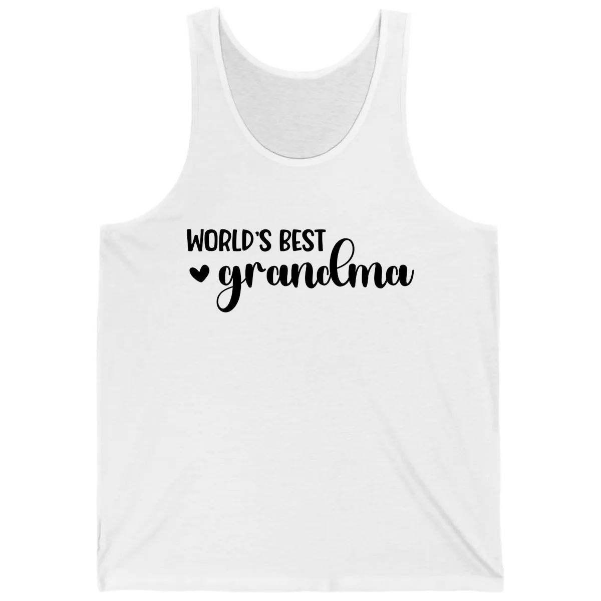 World's Best Grandma Typography Tank in White