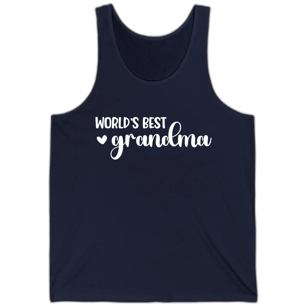 World's Best Grandma Typography Tank in Navy