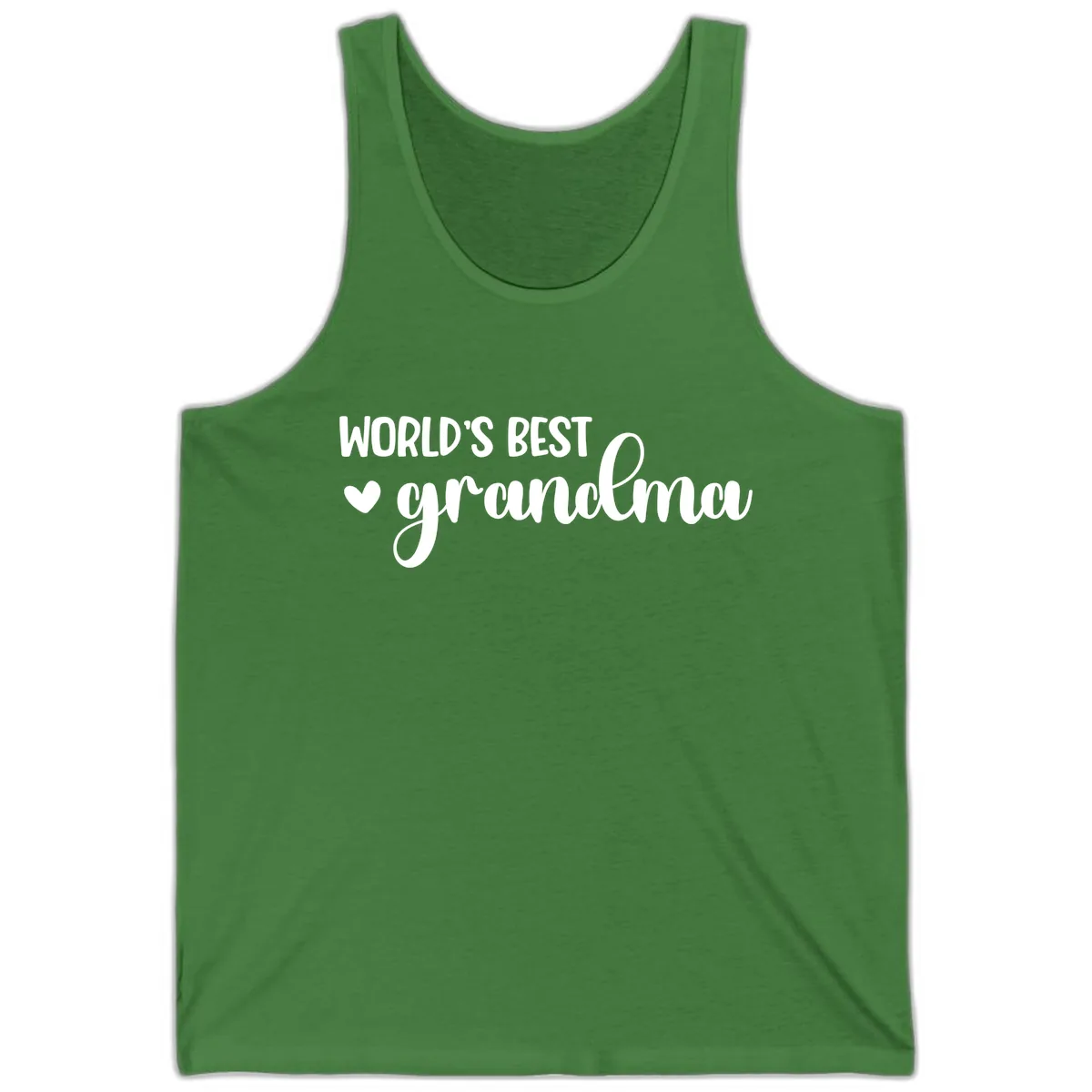 World's Best Grandma Typography Tank in Leaf