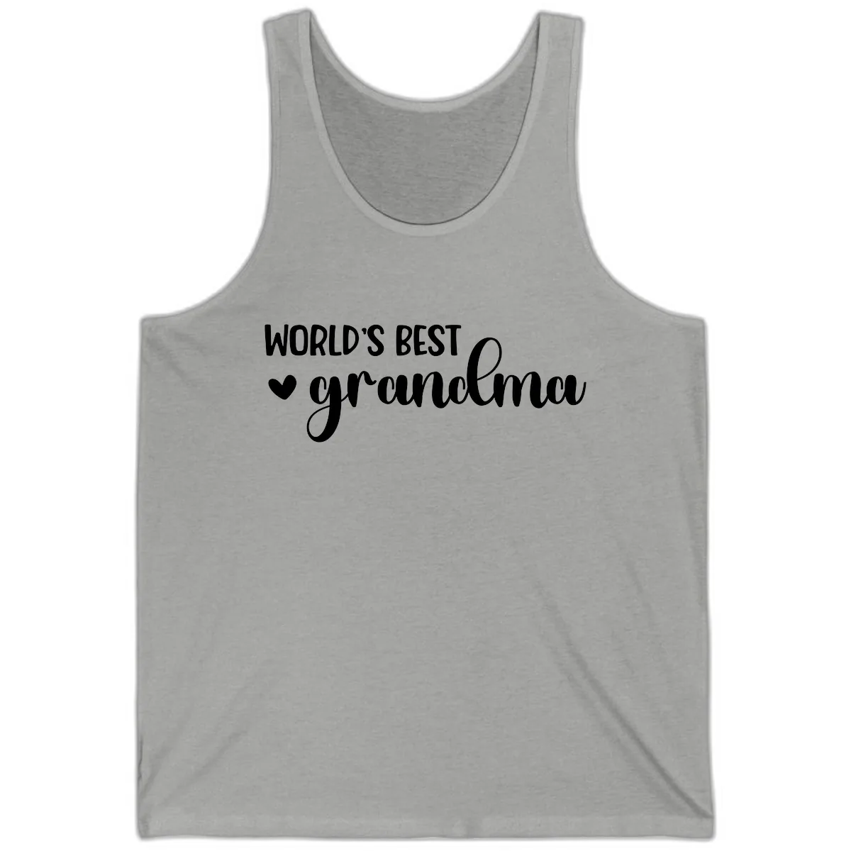 World's Best Grandma Typography Tank in Athletic Heather