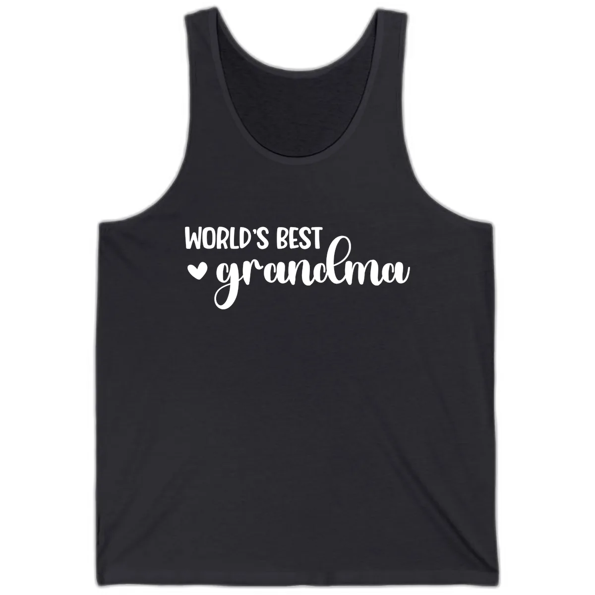 World's Best Grandma Typography Tank in Dark Grey
