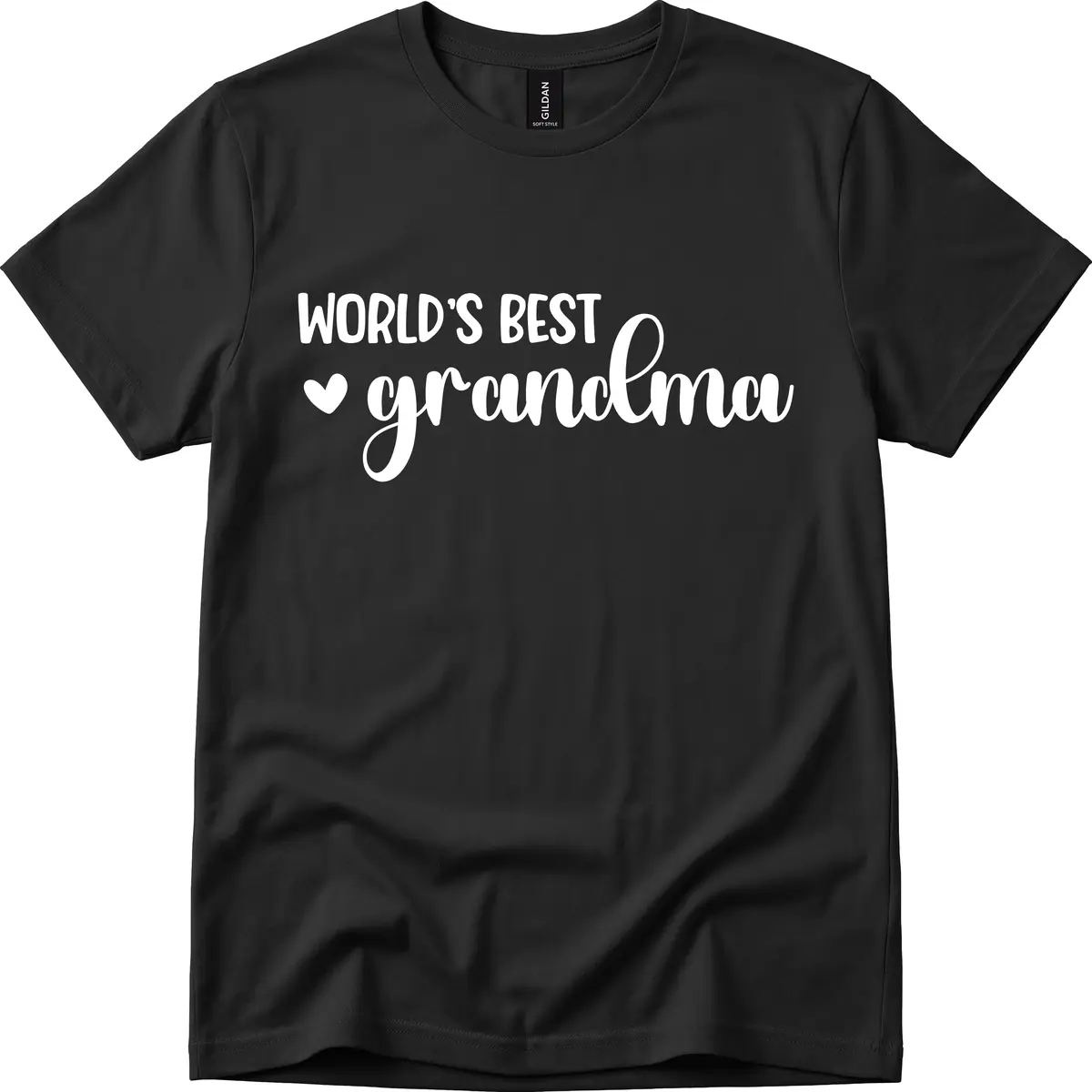 World's Best Grandma Typography T-Shirt in Black