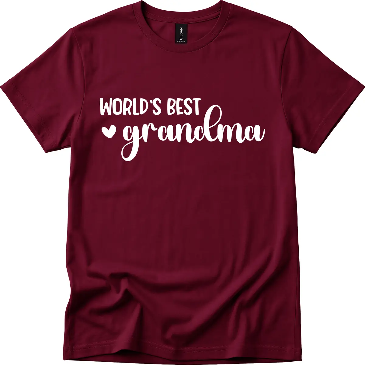 World's Best Grandma Typography T-Shirt in Maroon