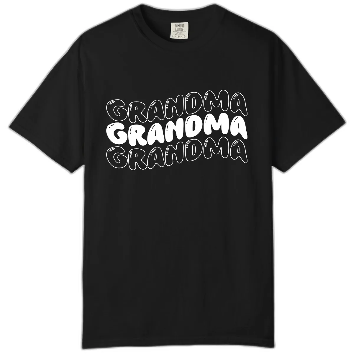 Grandma Bubble Letter Design Comfort Color in Black