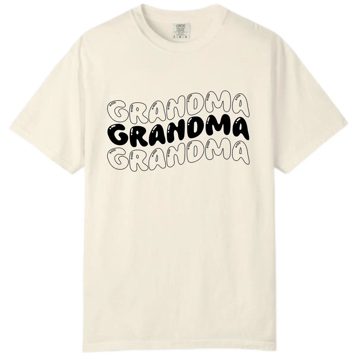 Grandma Bubble Letter Design Comfort Color in Ivory