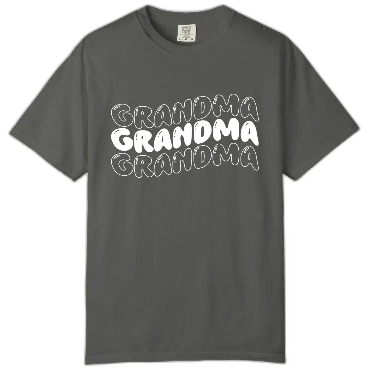 Grandma Bubble Letter Design Comfort Color in Pepper