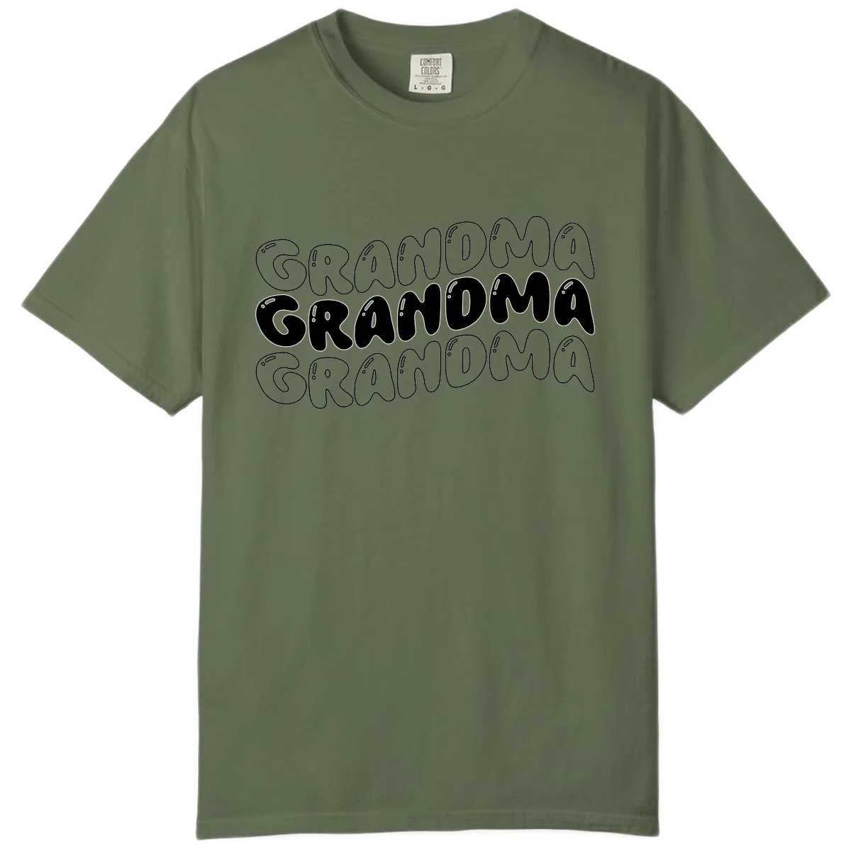 Grandma Bubble Letter Design Comfort Color in Sage
