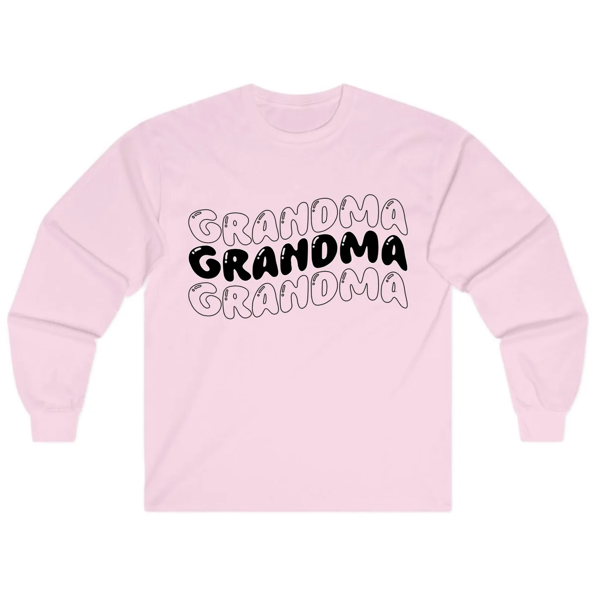 Grandma Bubble Letter Design Long Sleeve in Light Pink