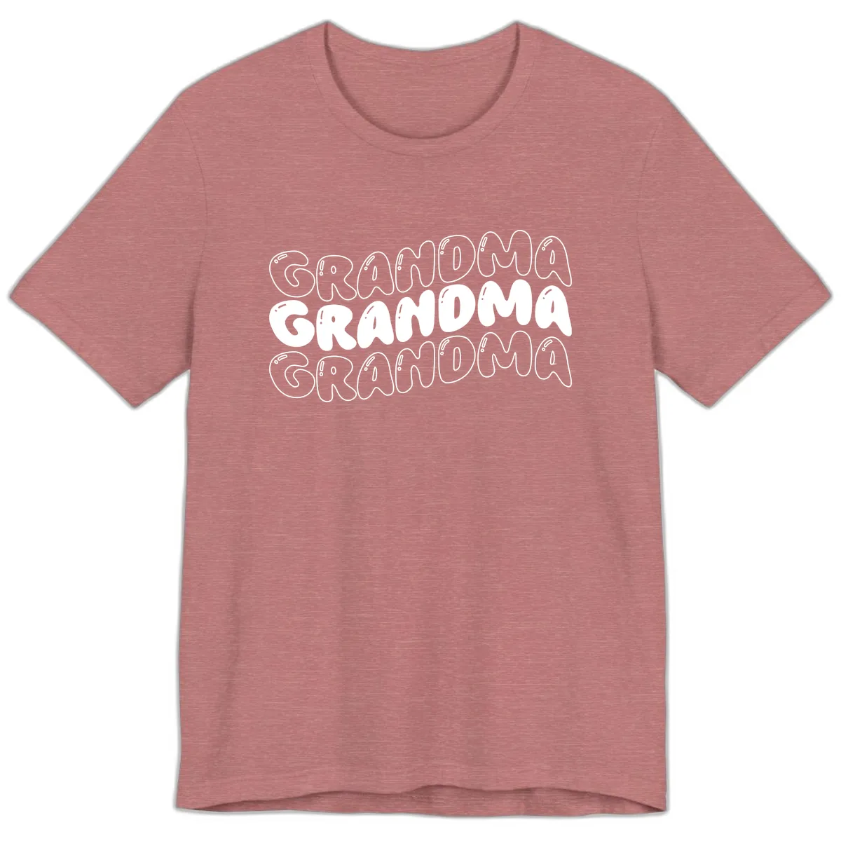 Grandma Bubble Letter Design Premium T-Shirt in Heather Mauve
