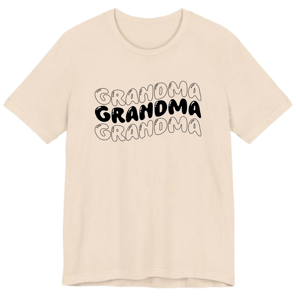 Grandma Bubble Letter Design Premium T-Shirt in Soft Cream