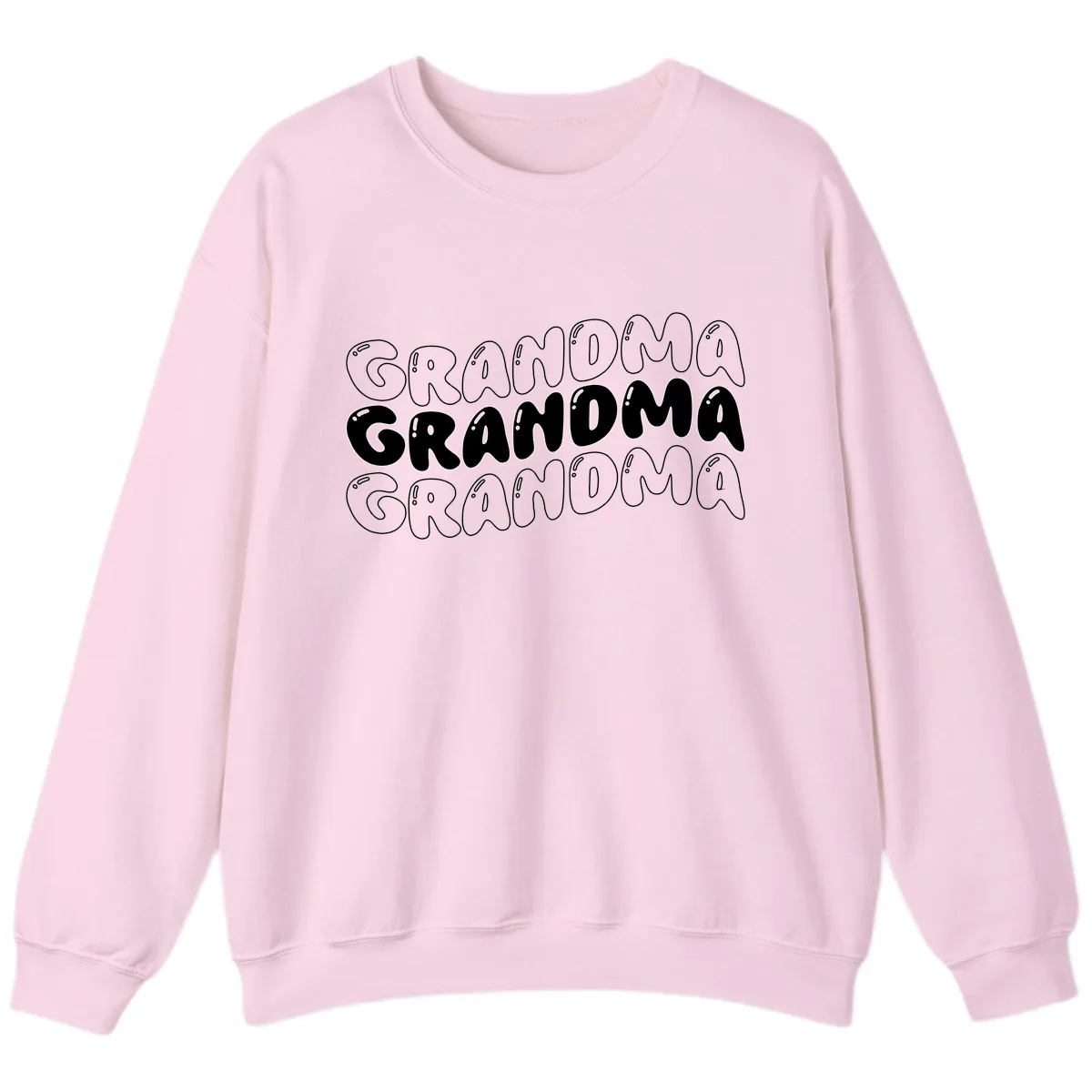 Grandma Bubble Letter Design Sweatshirt in Light Pink