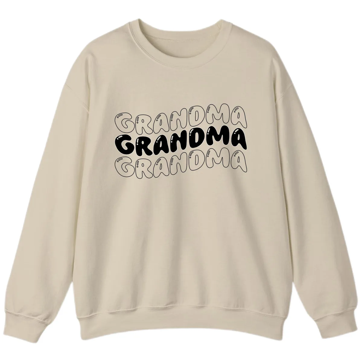 Grandma Bubble Letter Design Sweatshirt in Sand