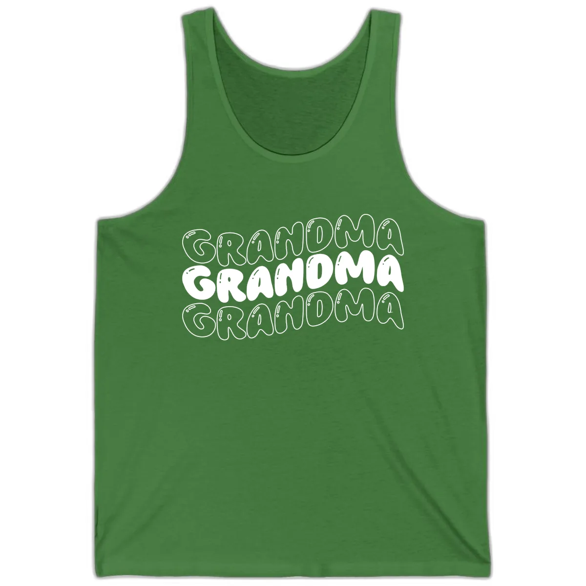 Grandma Bubble Letter Design Tank in Leaf