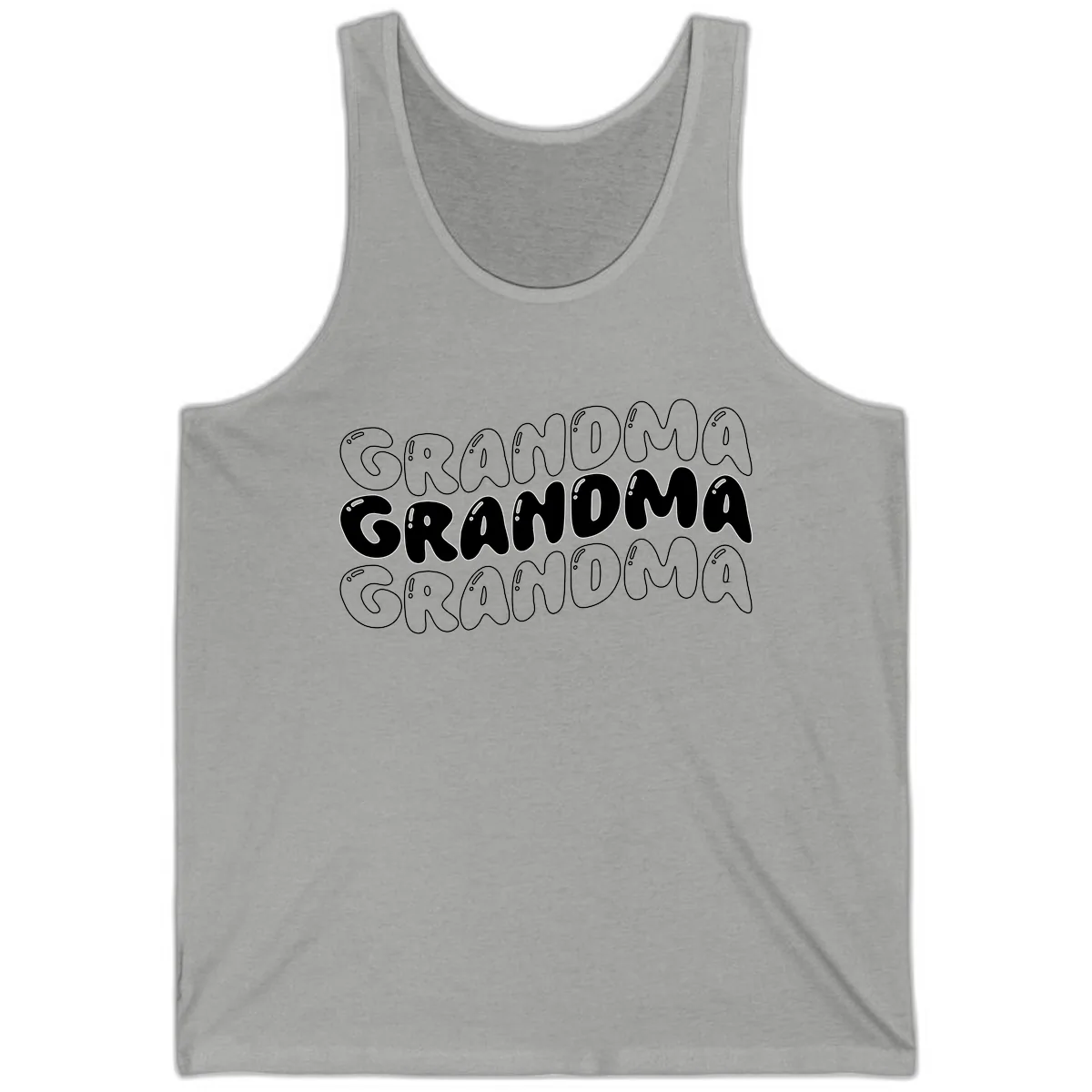 Grandma Bubble Letter Design Tank in Athletic Heather