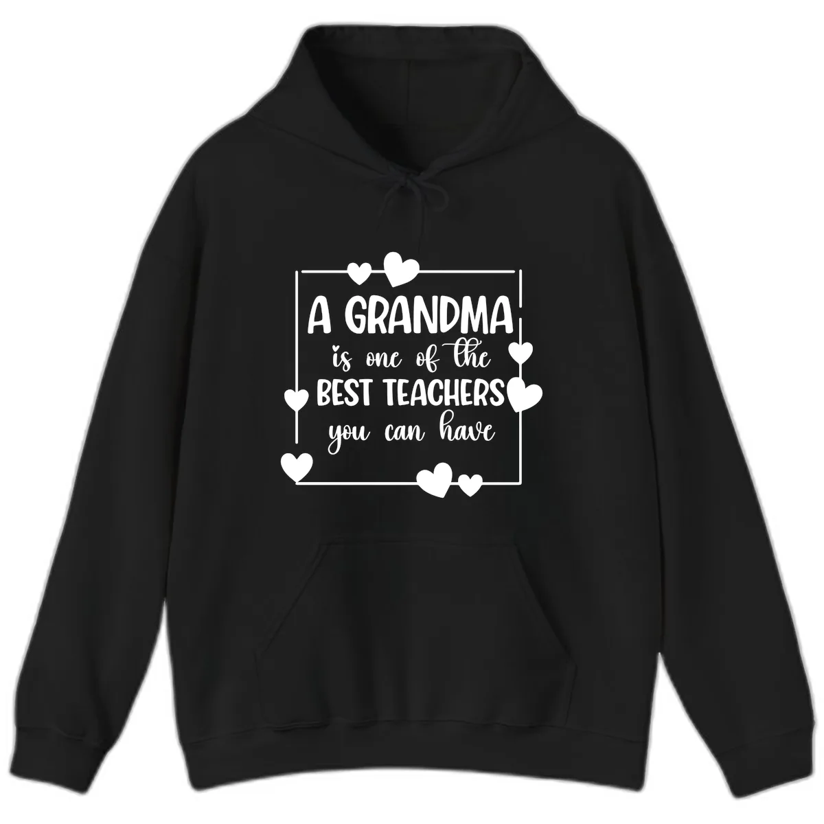 Grandma Is A Best Teacher Design Hoodie in Black