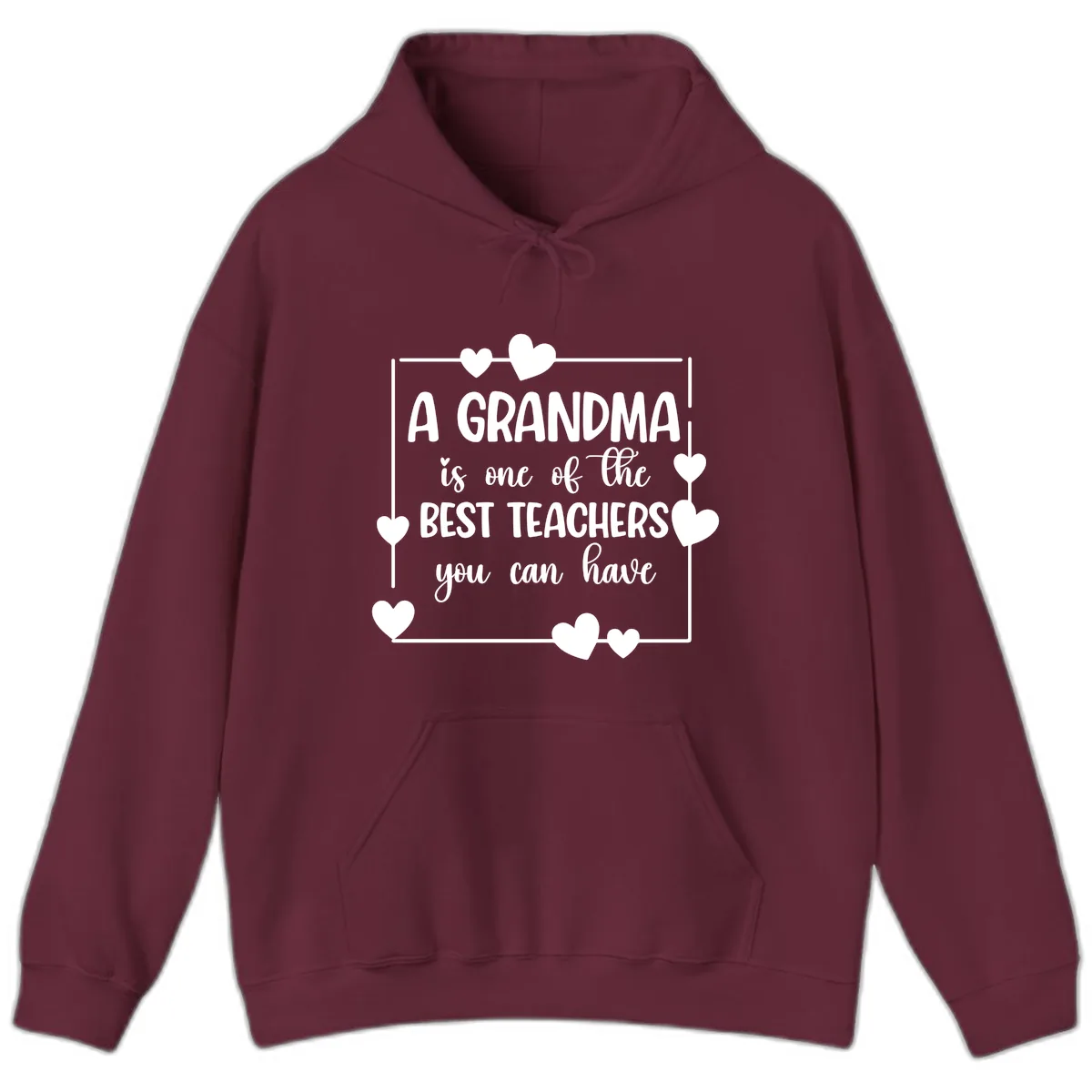 Grandma Is A Best Teacher Design Hoodie in Maroon