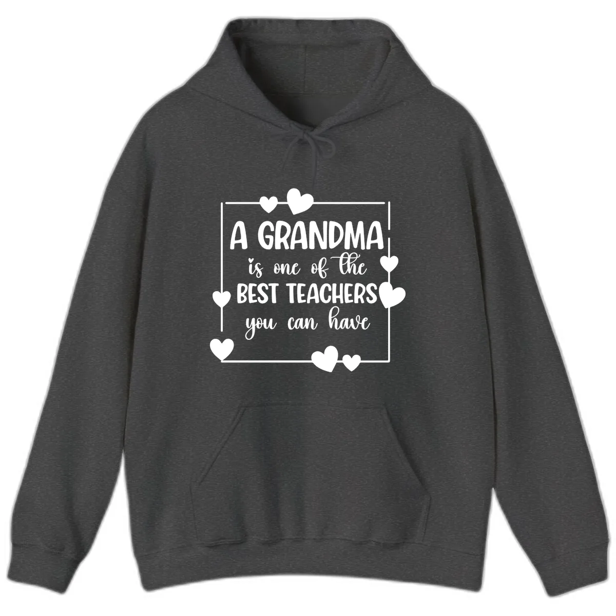 Grandma Is A Best Teacher Design Hoodie in Dark Heather