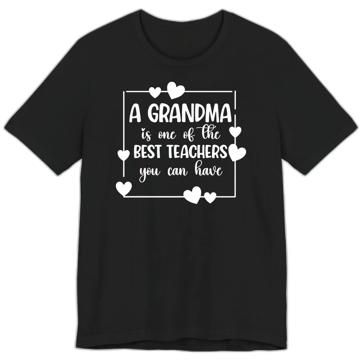 Grandma Is A Best Teacher Design Premium T-Shirt in Black