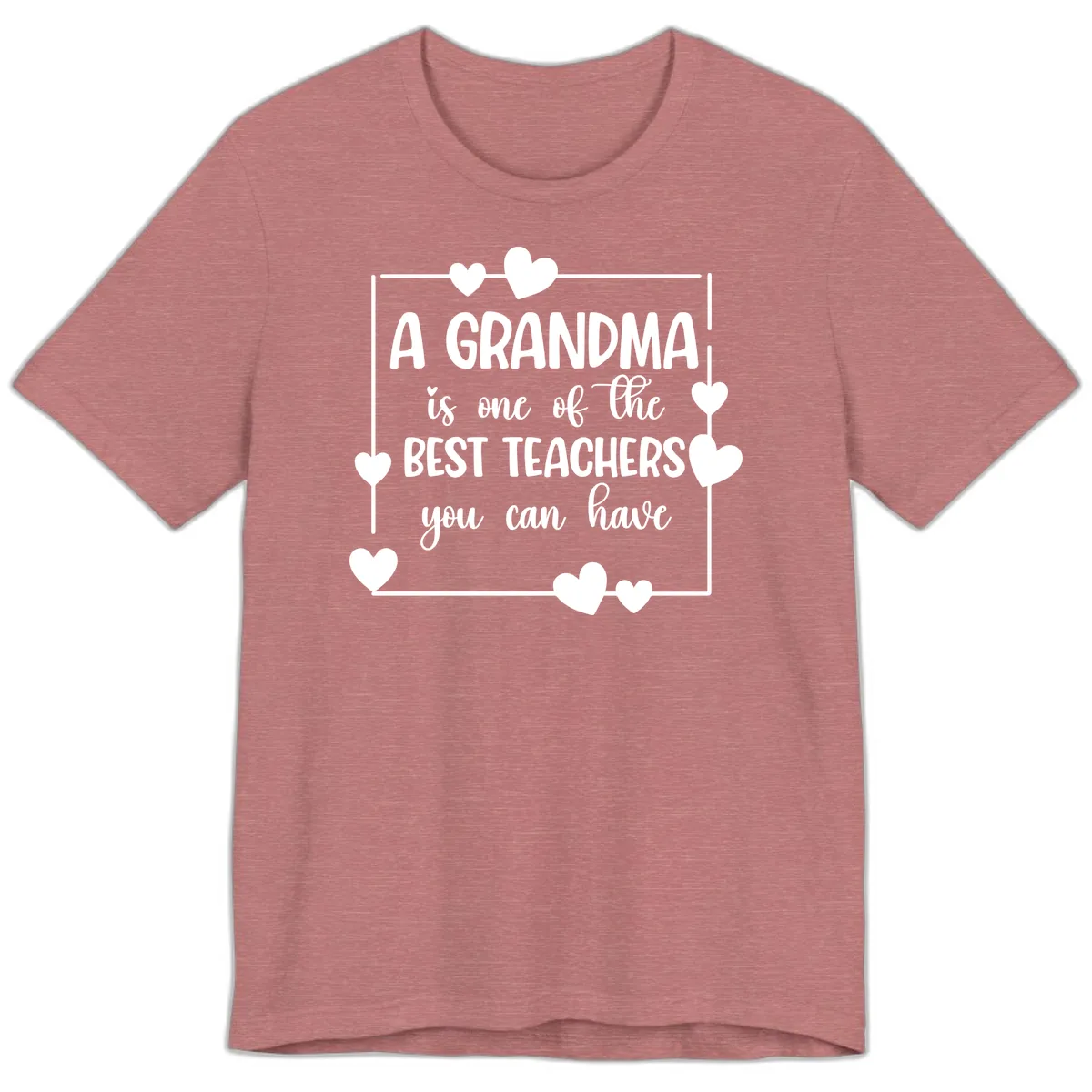 Grandma Is A Best Teacher Design Premium T-Shirt in Heather Mauve