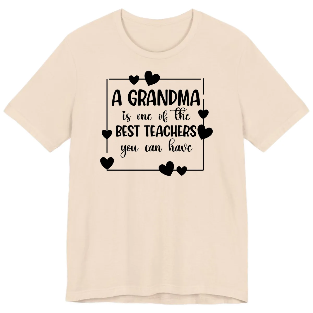 Grandma Is A Best Teacher Design Premium T-Shirt in Soft Cream