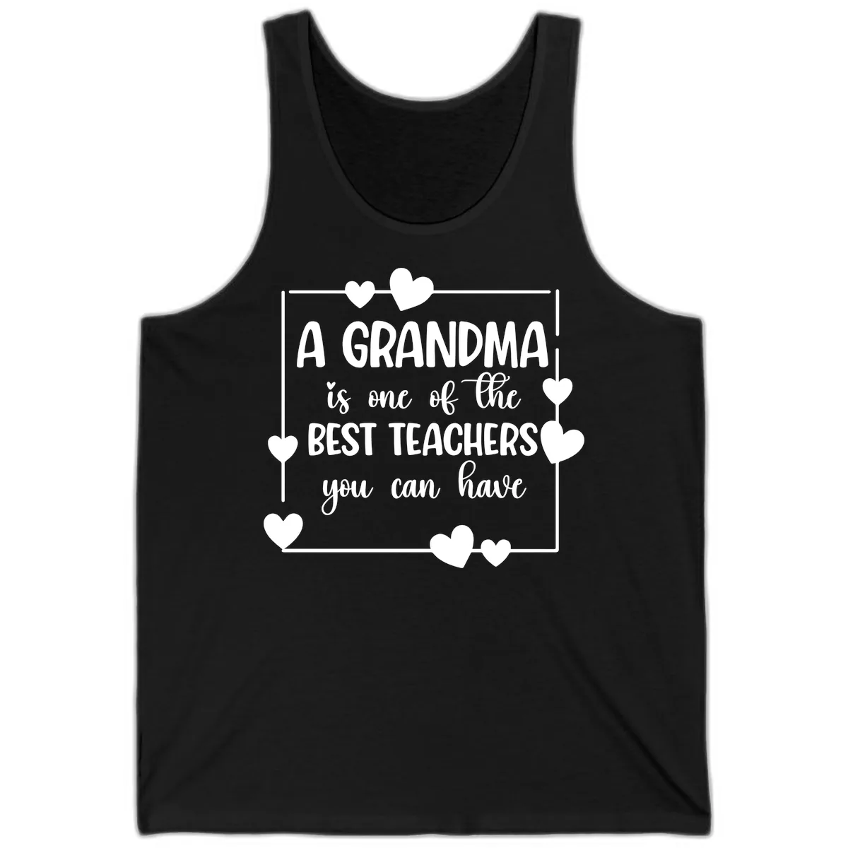 Grandma Is A Best Teacher Design Tank in Black