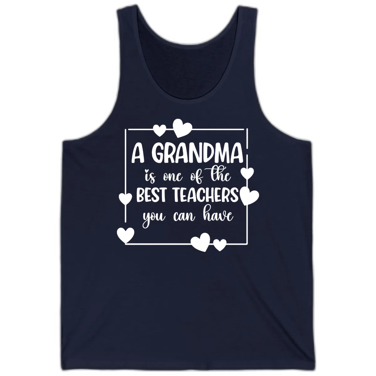 Grandma Is A Best Teacher Design Tank in Navy
