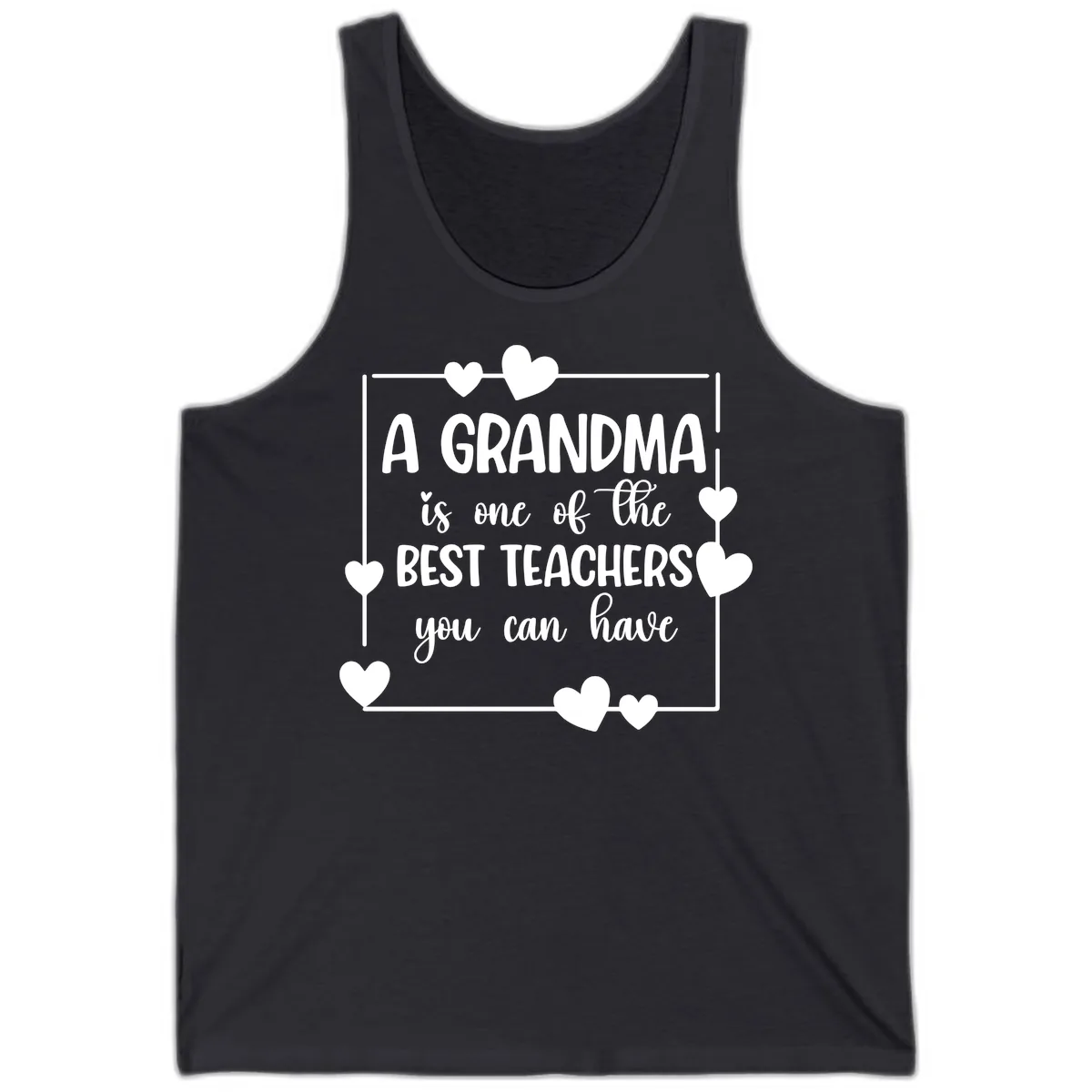 Grandma Is A Best Teacher Design Tank in Dark Grey