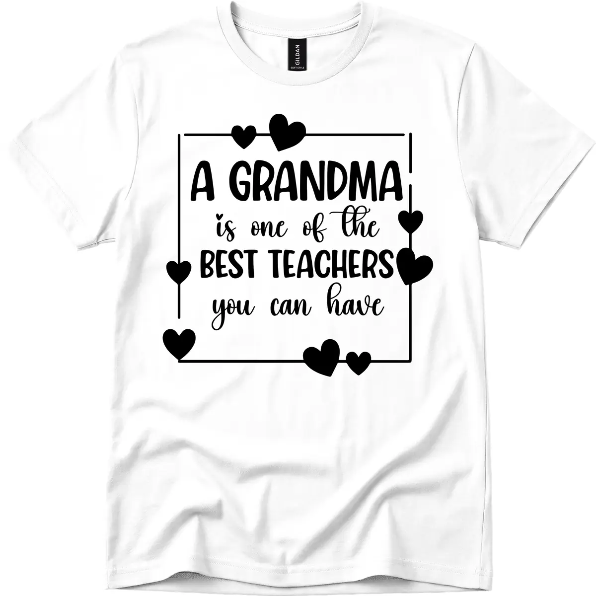 Grandma Is A Best Teacher Design T-Shirt in White