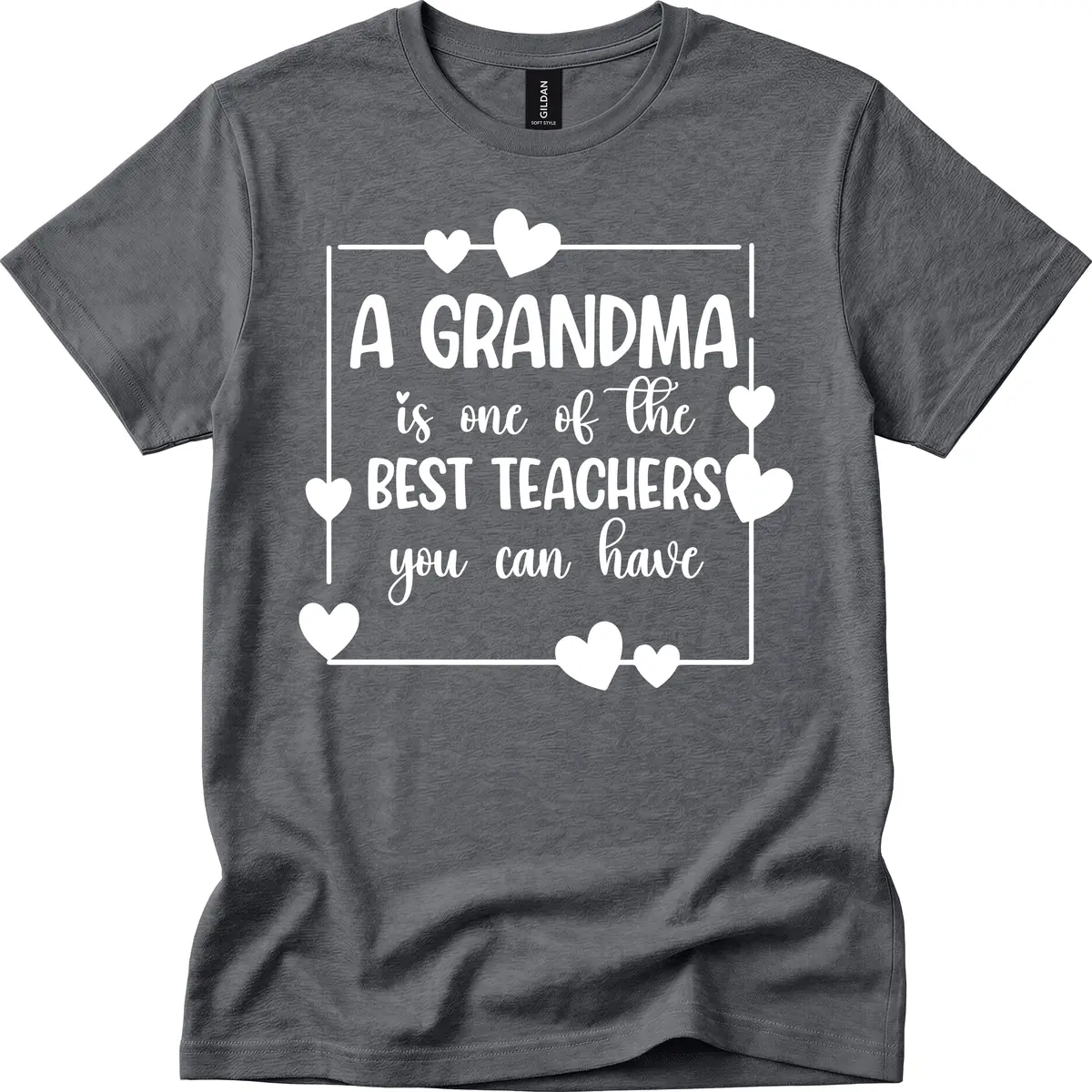 Grandma Is A Best Teacher Design T-Shirt in Dark Heather