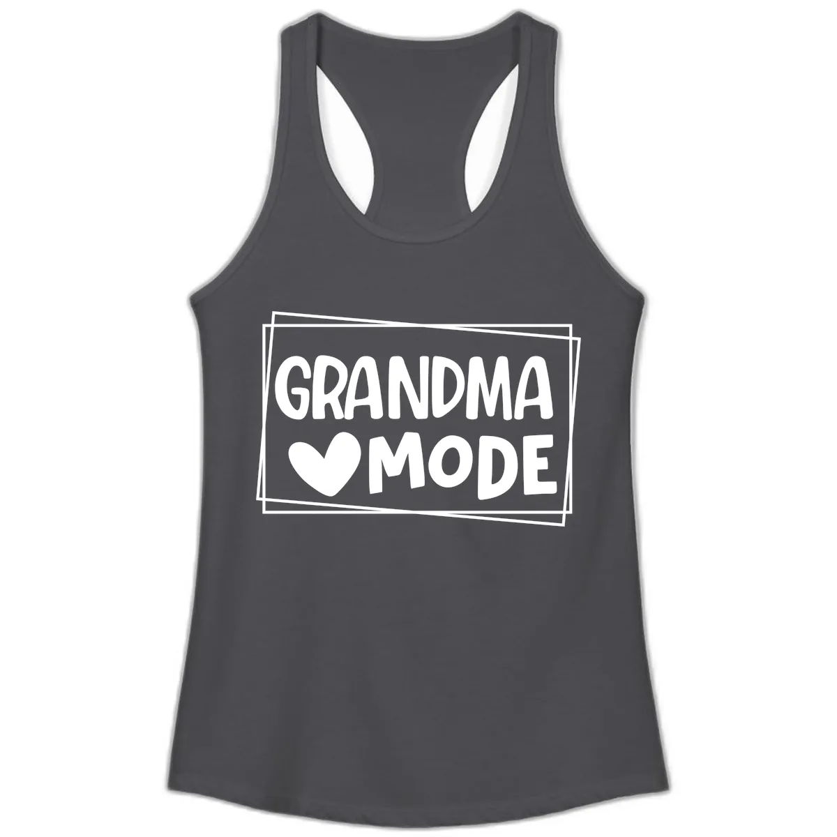 Grandma Mode Activated Shirt Ladies Tank in Solid Dark Gray