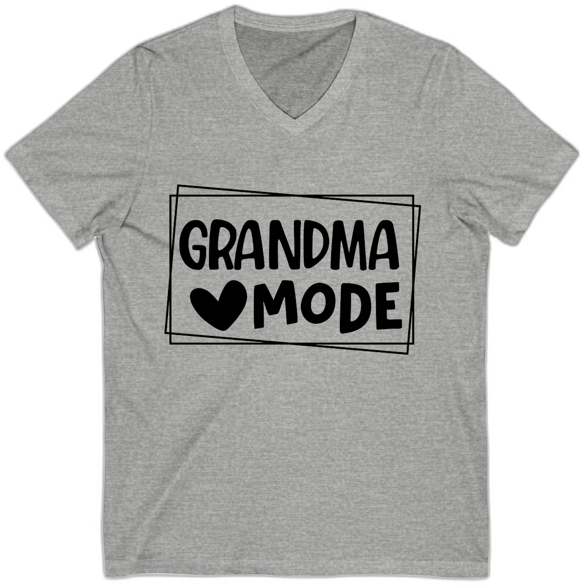 Grandma Mode Activated Shirt V-Neck in Athletic Heather