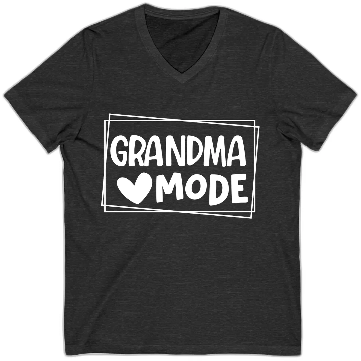 Grandma Mode Activated Shirt V-Neck in Dark Grey Heather